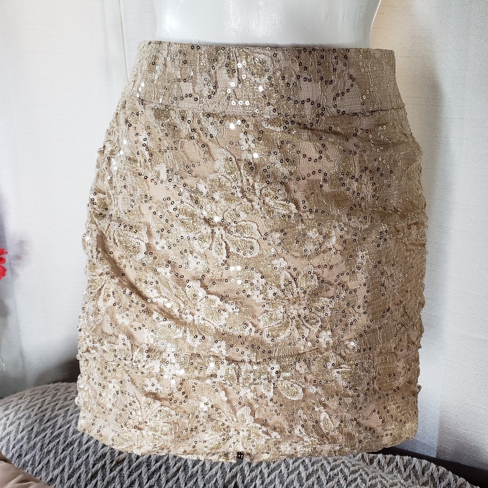 Gold silver shimery mini skirt